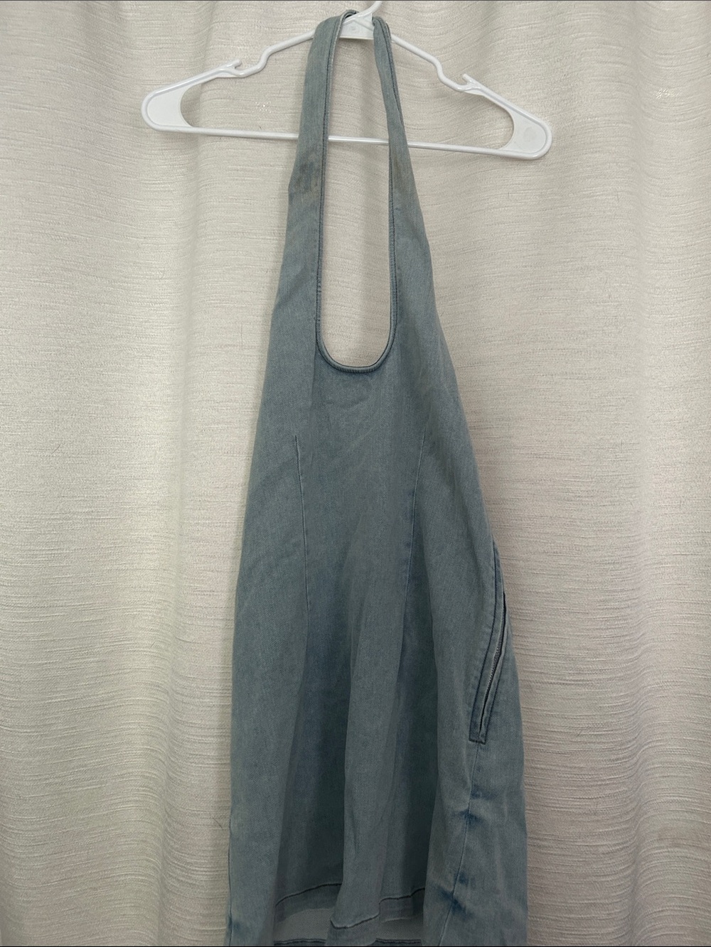 SER.O.YA Light Blue Denim Jean Dress with Black Label